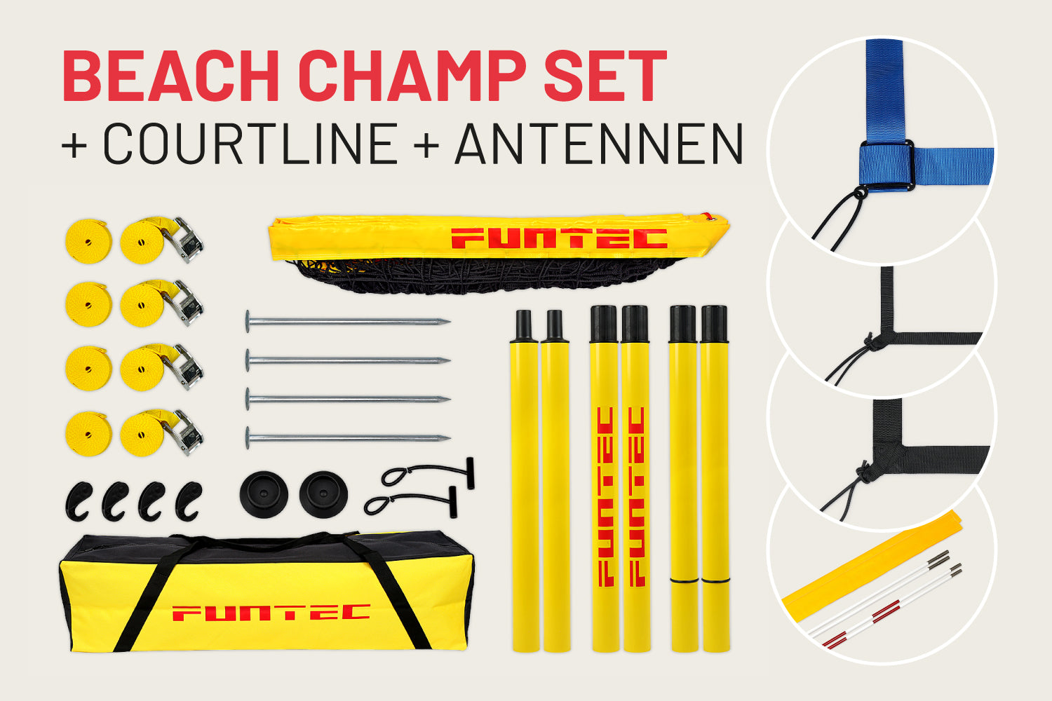 Funtec Beach Champ Set - Bundle 1 mit Courtline + Antennen