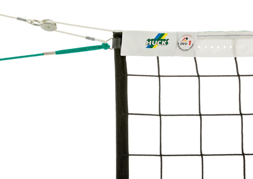Huck Volleyball-Turniernetz 5099-06, PP 3 mm, mit Umlenkrolle, 6-Punkte-Aufhängung