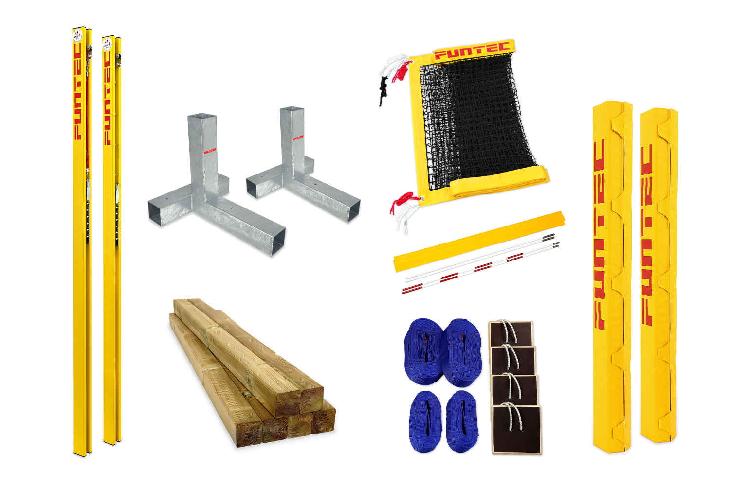 Funtec Beachvolleyball Netzanlage Beach Champ 8,5 m (CB) freistehend