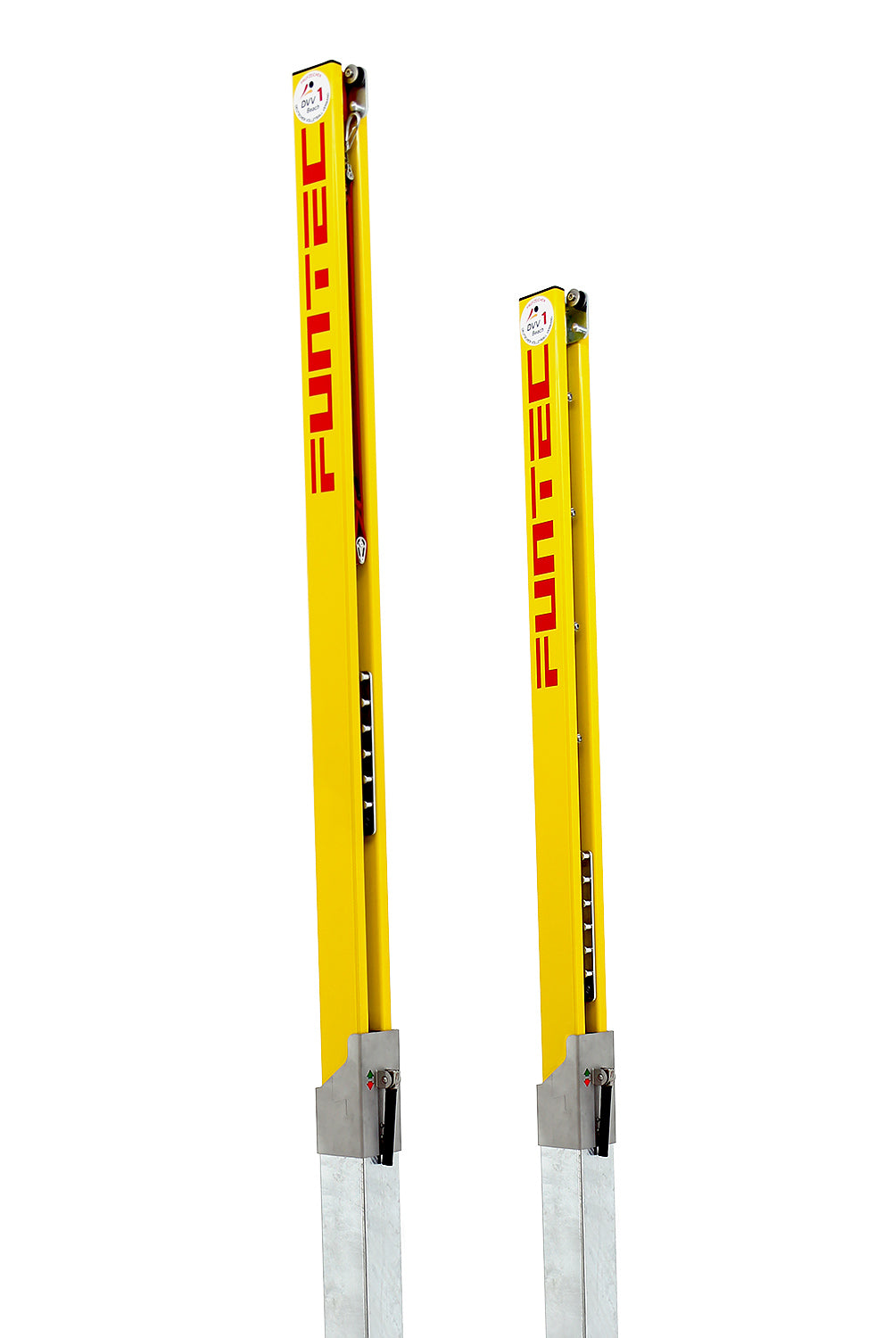 Funtec Beachvolleyball Netzanlage Pro Beach 8,5 m (SCB) freistehend + abnehmbare Bodenhülsen