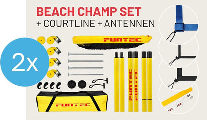 Sparset: 2x Funtec Beach Champ Set - Bundle 1 mit Courtline + Antennen