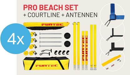 Sparset: 4x Funtec Pro Beach Set - Bundle 1 mit Courtline + Antennen