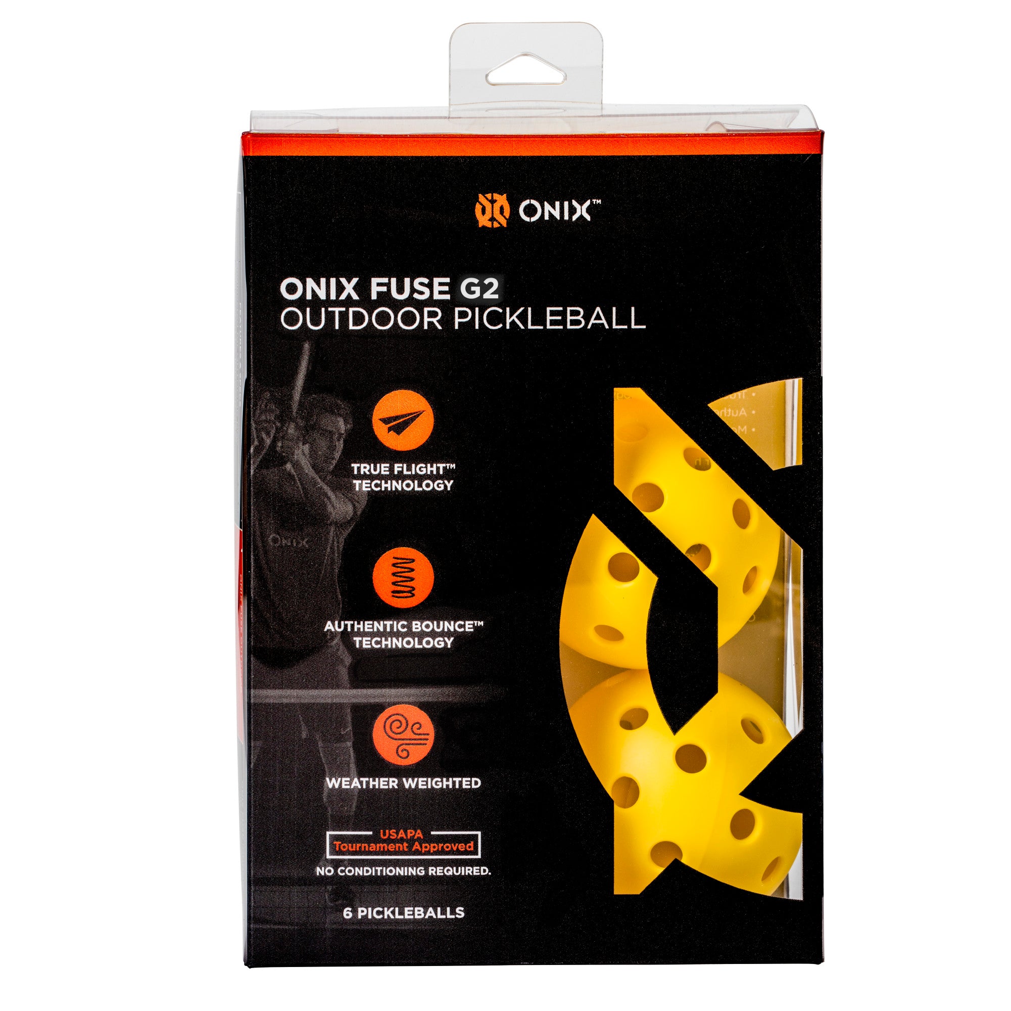Onix Fuse G2 Outdoor Yellow 6-Pack - Pickleballs